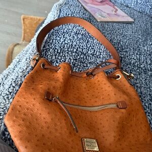 Dooney & Bourne, Ostrich collection, orange, Shoulder Bag